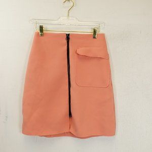 TOPSHOP Women Peach Pencil Skirt TALL 10 MEDIUM Bodycon High Waisted Slim Fitted